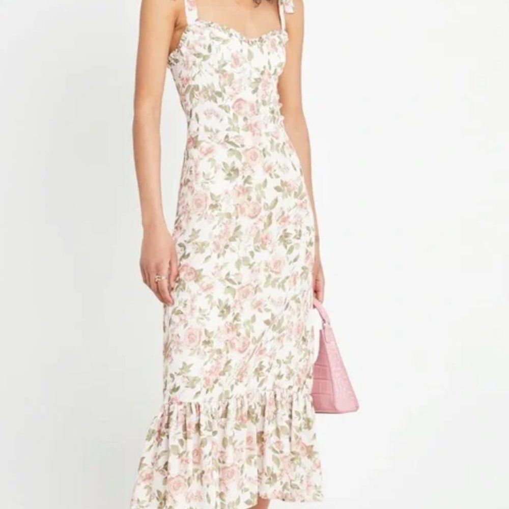 Brand New OPT Toile de Jouy Dress in Rose Floral Size Small - Picture 2 of 5